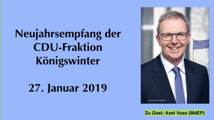 Die CDU-Fraktion Königswinter lädt zum Neujahrsempfang 2019