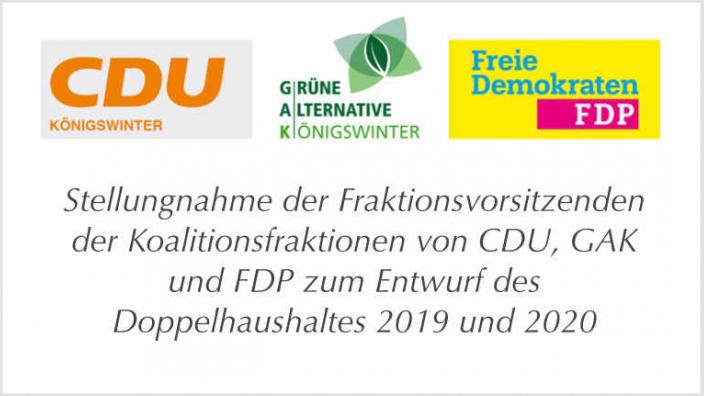 Gemeinsame Stellungnahme der Koaltionsfraktionen zum Entwurf des Doppelhaushaltes 2019 und 2020